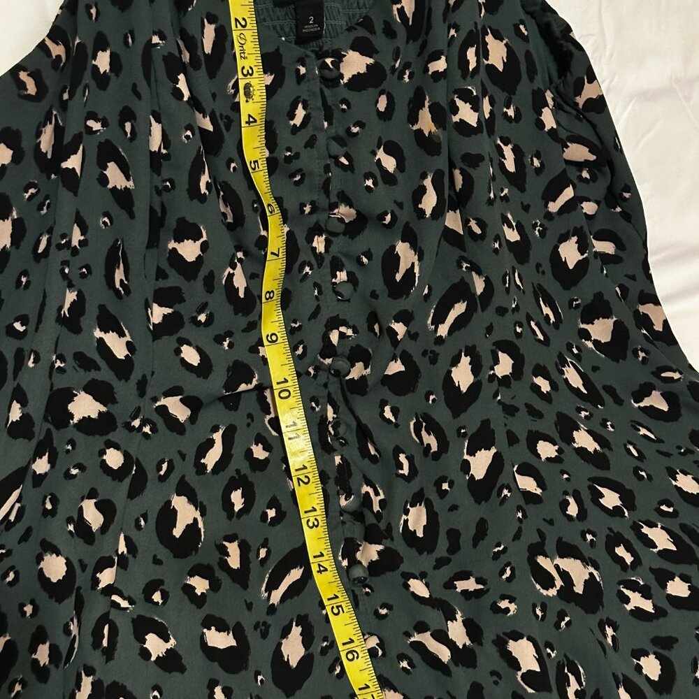 Torrid Camisole Tunic Going Out Top Sleeveless Blouse 2x Green Leopard Print - Picture 6 of 9